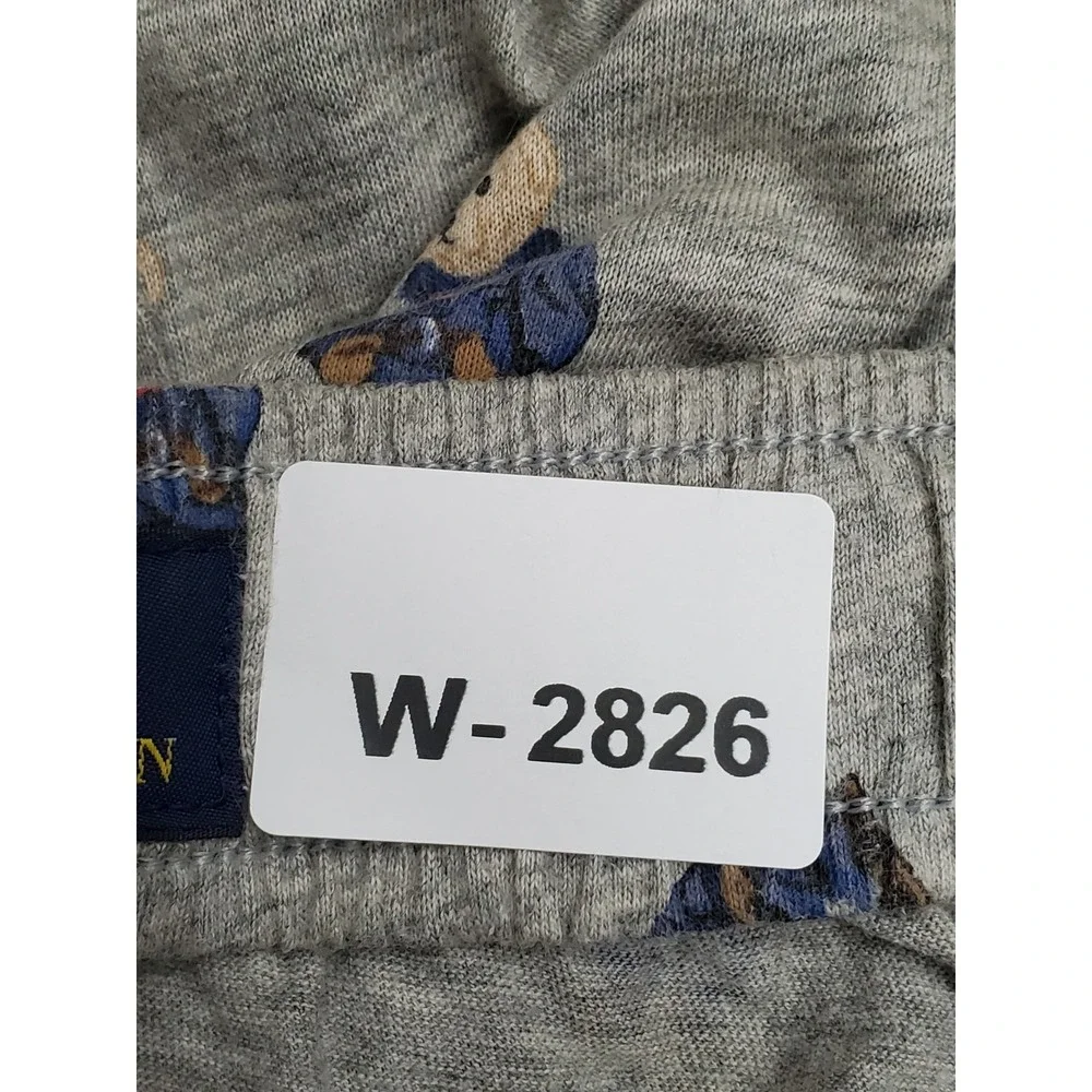 Polo Ralph Lauren Men Sleepwear S Gray Pants Graphic Sweatpants Polo Bear‎ AOP